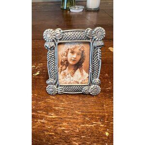 Albert Price Vintage Pewter Ornate Floral Photo Frame Made In Taiwan Victorian